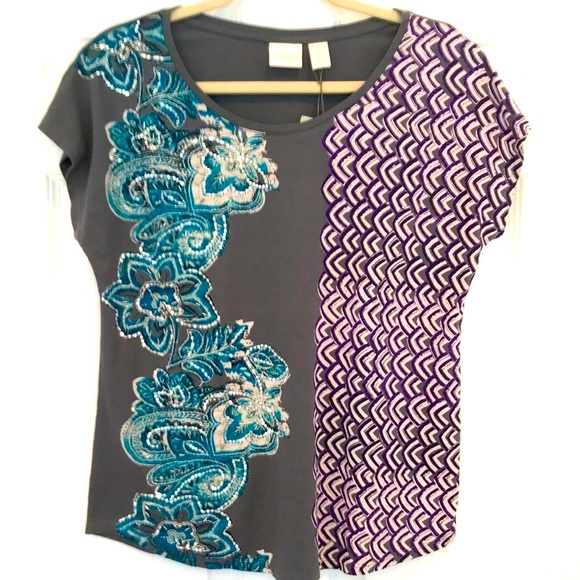 Chico’s  Hand-Beaded Shirt - Picture 1 of 6